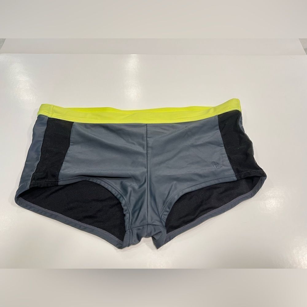 Women's shorts gray yellow running active work out athletic Size M